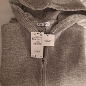 Zara womens oversized gray wool sweater